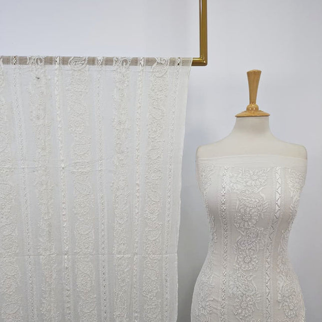 Fancy Handmade Pure Dyeable China Crinkle with Tarkashi + Shadow Work 2PC