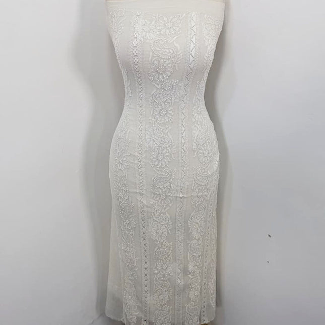 Fancy Handmade Pure Dyeable China Crinkle with Tarkashi + Shadow Work 2PC