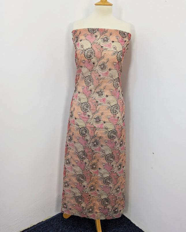 Khaadi Net With Pearls Work & Chiffon Dupatta