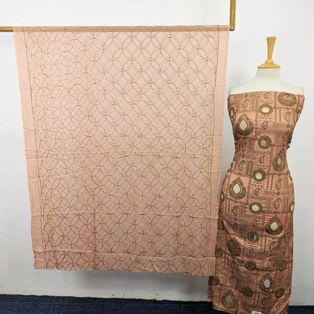 Embroidered Raw Silk Shirt with Chiffon Dupatta 3PC Unstitched