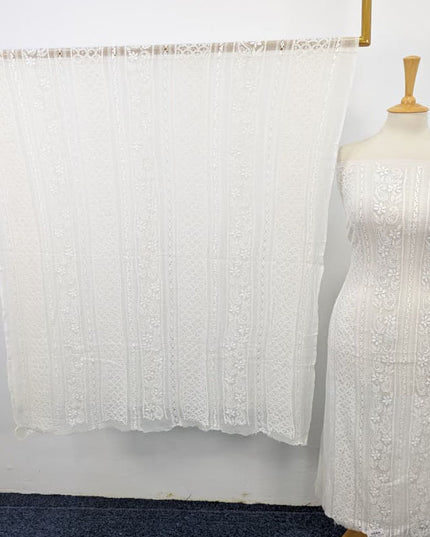 Luxury Handmade Pure China Crinkle with Tarkashi + Shadow Work (Dyeable)