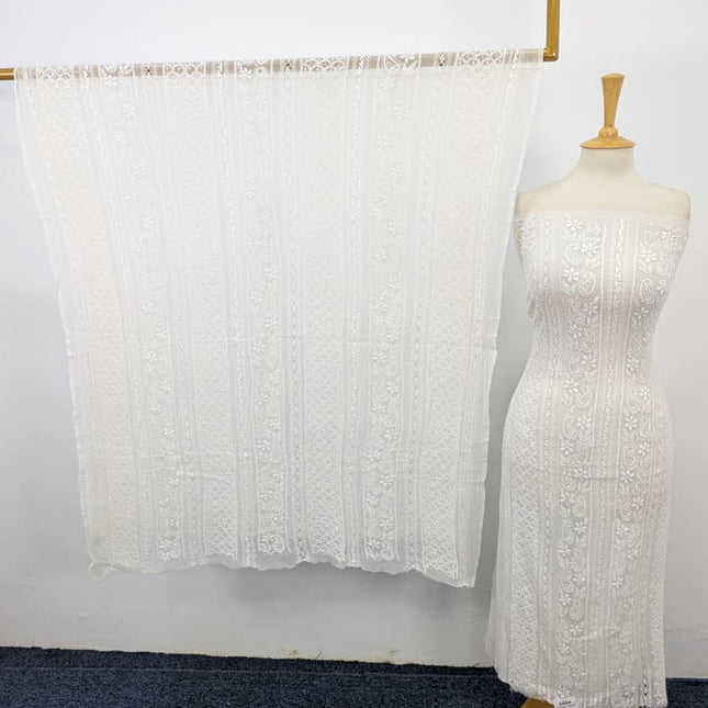 Luxury Handmade Pure China Crinkle with Tarkashi + Shadow Work (Dyeable)