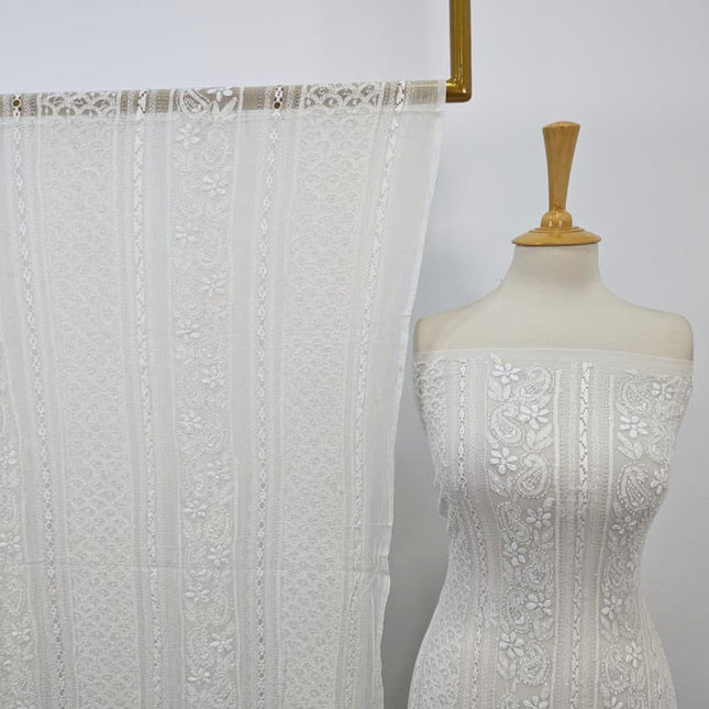 Luxury Handmade Pure China Crinkle with Tarkashi + Shadow Work (Dyeable)