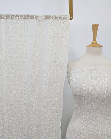 Premium Dyeable Pure China Crinkle with Tarkashi & Shadow Work