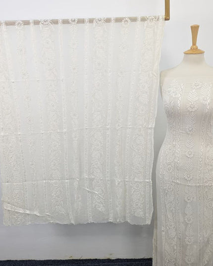 Handmade Pure China Crinkle with Tarkashi + Shadow Work 2PC (Dyeable in All Colors)