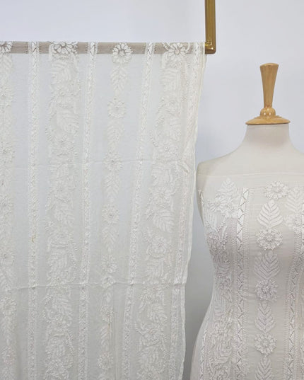 Handmade Pure China Crinkle with Tarkashi + Shadow Work 2PC (Dyeable in All Colors)