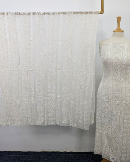 Luxury Pure China Crinkle with Tarkashi & Shadow Work 2pc (Dyeable)