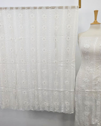 Handmade Pure China Crinkle with Tarkashi + Shadow Work (Dyeable in All Colors)