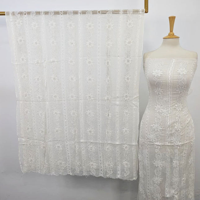 Handmade Pure China Crinkle with Tarkashi + Shadow Work (Dyeable in All Colors)