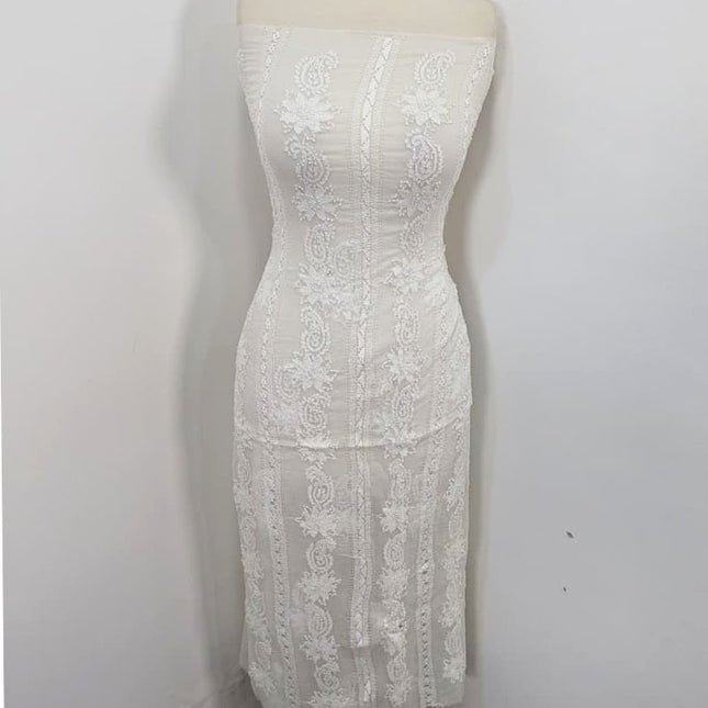 Handmade Pure China Crinkle with Tarkashi + Shadow Work (Dyeable in All Colors)