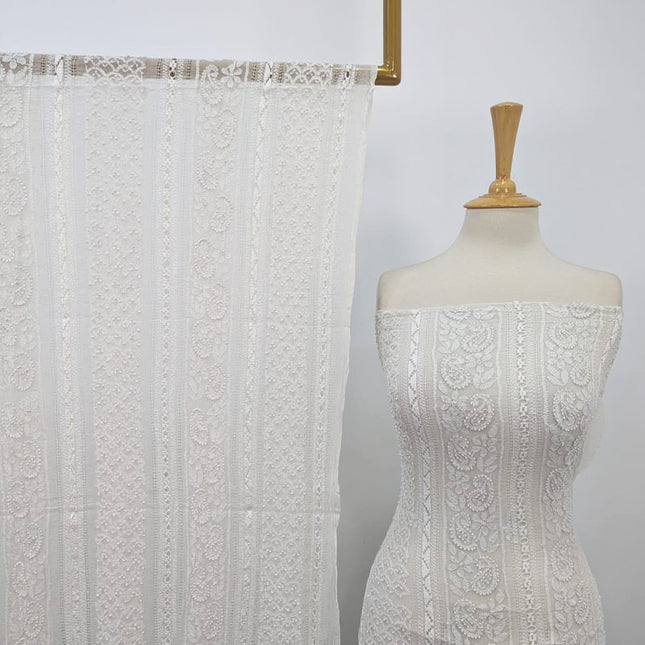 Dyeable Pure China Crinkle with Tarkashi & Shadow Work 2PC Unstitched