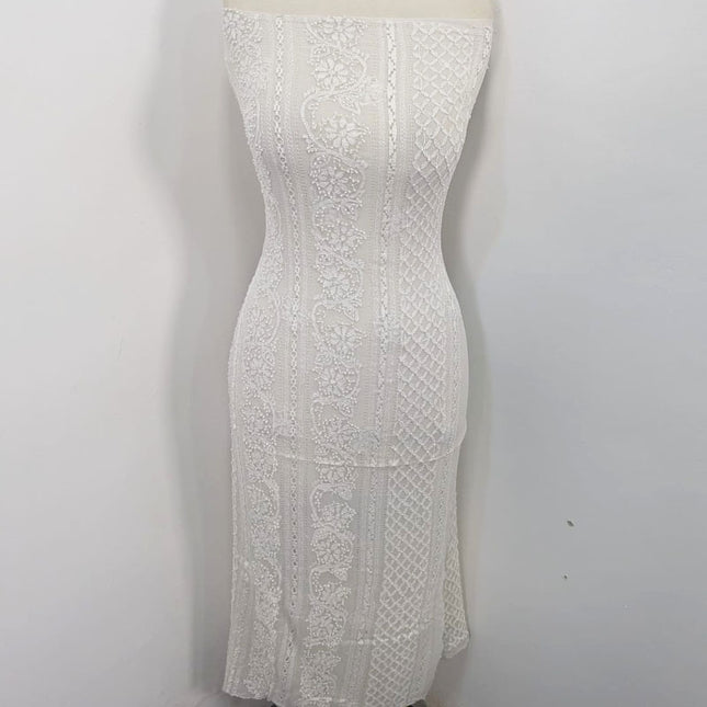 Handmade Pure China Crinkle with Tarkashi Shadow Work (Dyeable in All Colors)