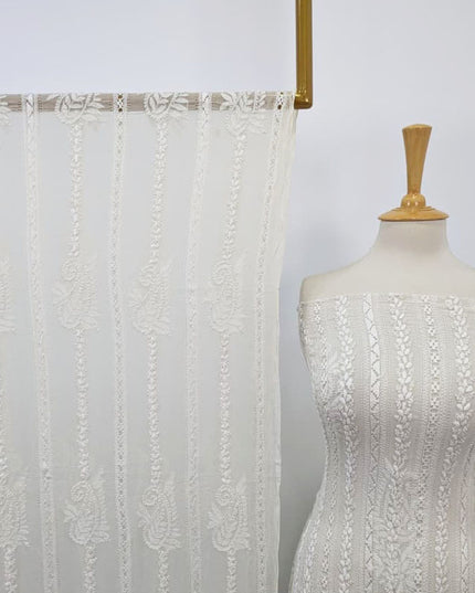 Premium Dyeable Pure China Crinkle with Tarkashi & Shadow Work