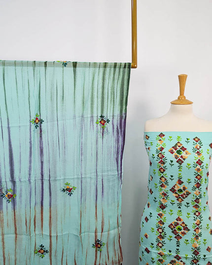 Handmade Embroidered Lawn 3pc Unstitched