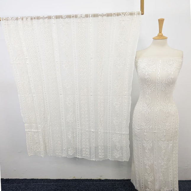 Handmade Pure Dyeable China Crinkle with Tarkashi + Shadow Work