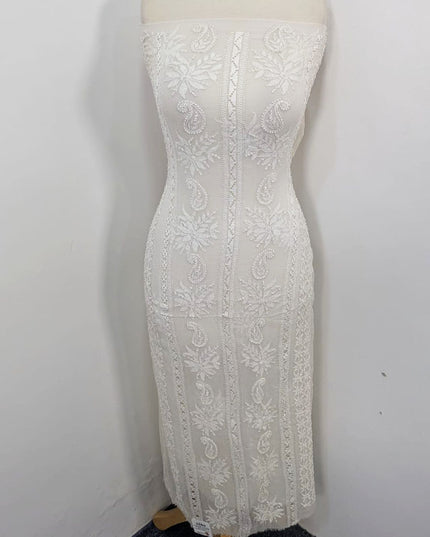 Handmade Pure Dyeable China Crinkle with Tarkashi + Shadow Work