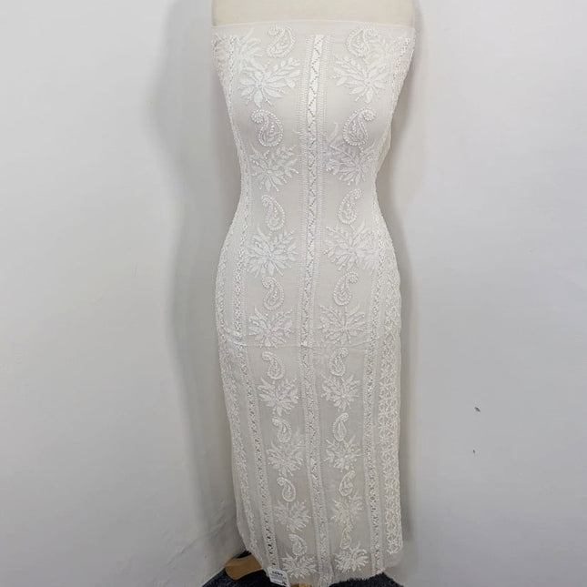 Handmade Pure Dyeable China Crinkle with Tarkashi + Shadow Work