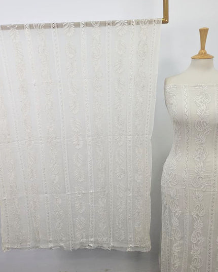 Luxury Pure Dyeable China Crinkle with Tarkashi & Shadow Work