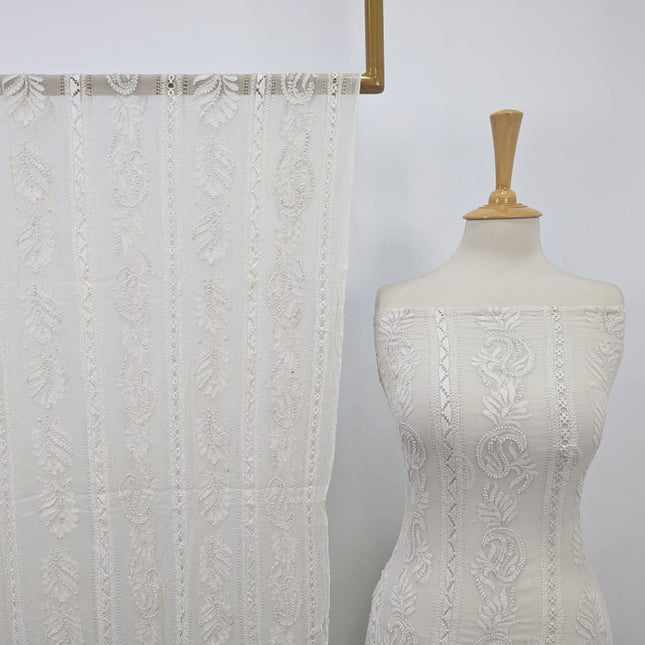 Luxury Pure Dyeable China Crinkle with Tarkashi & Shadow Work