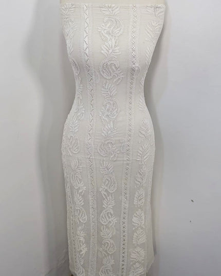 Luxury Pure Dyeable China Crinkle with Tarkashi & Shadow Work