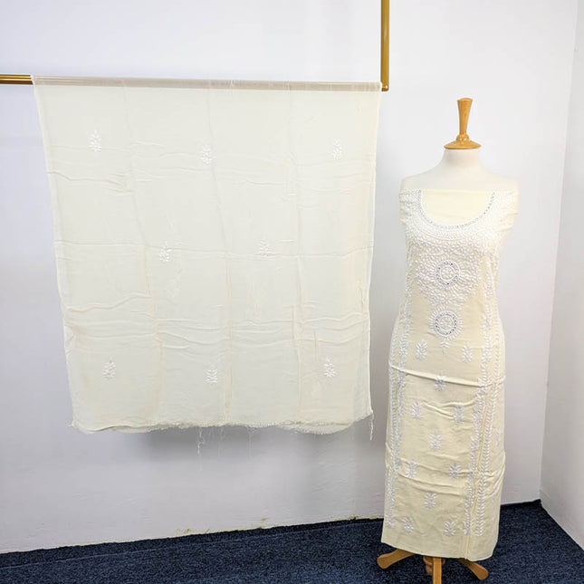 Handmade Lawn 3PC Unstitched Suit with Embroidered Details and Dupatta