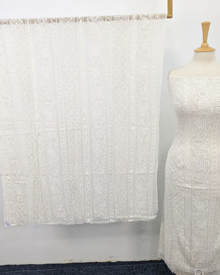 Premium Pure China Crinkle with Tarkashi + Shadow Work (Dyeable in All Colors)