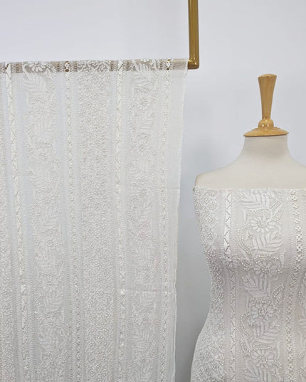 Premium Pure China Crinkle with Tarkashi + Shadow Work (Dyeable in All Colors)