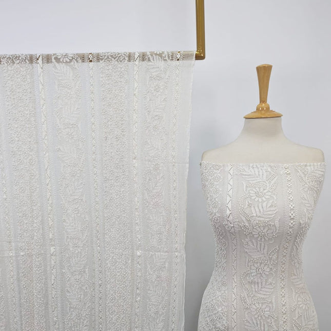 Premium Pure China Crinkle with Tarkashi + Shadow Work (Dyeable in All Colors)