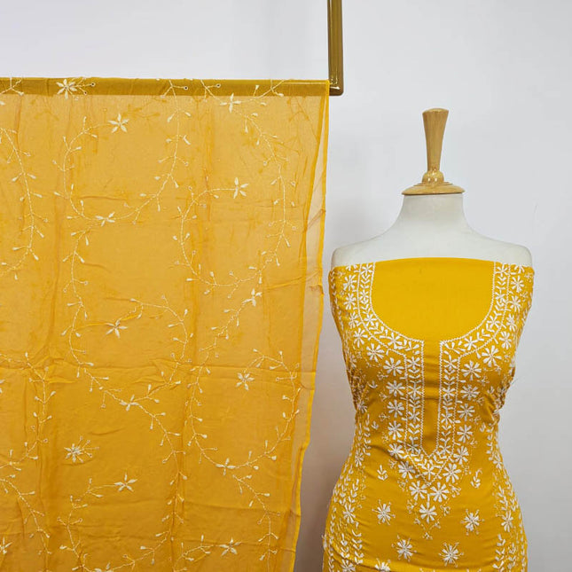 Fancy Lawn with Full Jaal Chikankari Work 3Pc Unstitched