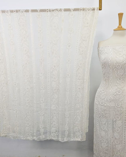 Pure Handmade China Crinkle with Tarkashi + Shadow Work (Dyeable)