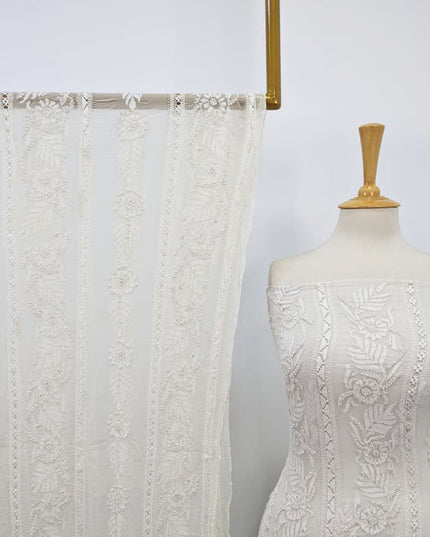 Pure Handmade China Crinkle with Tarkashi + Shadow Work (Dyeable)