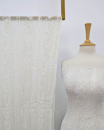 Pure China Crinkle with Tarkashi & Shadow Work (Dyeable in All Colors)