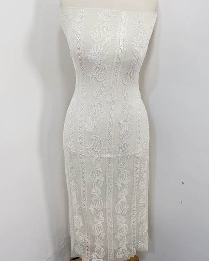 Pure China Crinkle with Tarkashi & Shadow Work (Dyeable in All Colors)