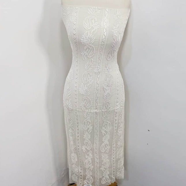 Pure China Crinkle with Tarkashi & Shadow Work (Dyeable in All Colors)