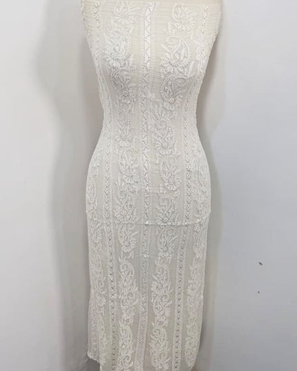 Exquisite Pure China Crinkle with Tarkashi Shadow Work (Dyeable in All Colors)