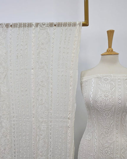 Handmade Pure Dyeable China Crinkle with Tarkashi & Shadow Work 2PC