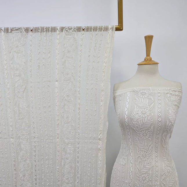 Handmade Pure Dyeable China Crinkle with Tarkashi & Shadow Work 2PC