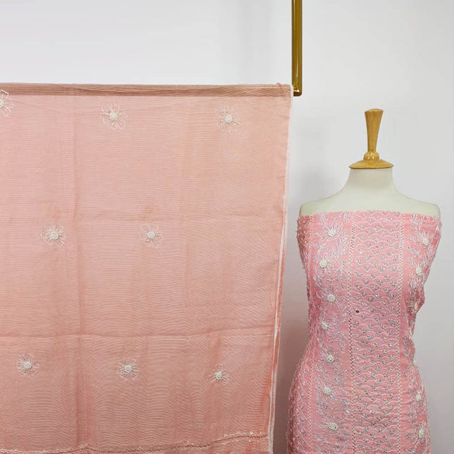 Paper Cotton Tarkashi Arphair with Sitara Moti Work 2PC Unstitched