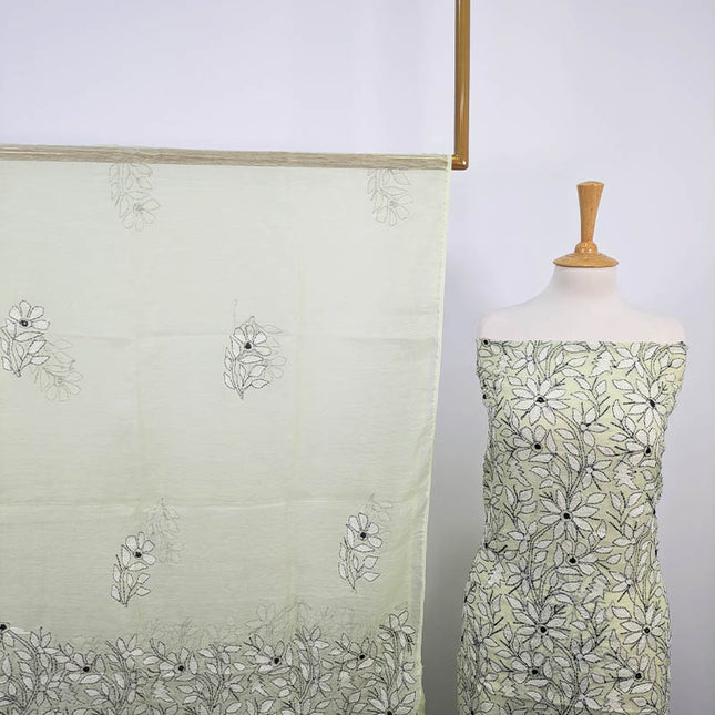Handmade Embroidered Khaadi Net 2 pc Unstitched