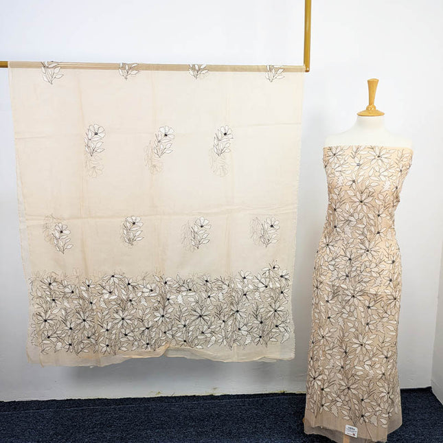 Handmade Embroidered Khaadi Net 2 pc Unstitched
