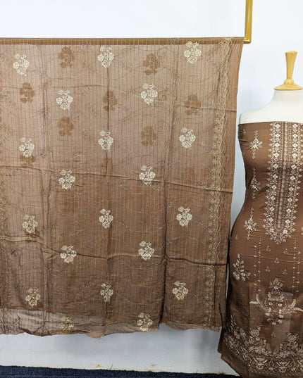 Embroidered + Printed Lawn with Chiffon Dupatta 3PC Unstitched