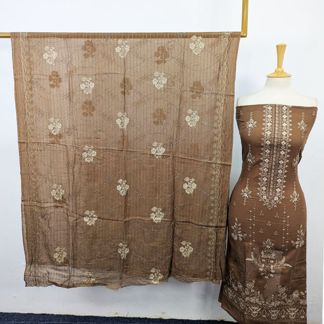Embroidered + Printed Lawn with Chiffon Dupatta 3PC Unstitched