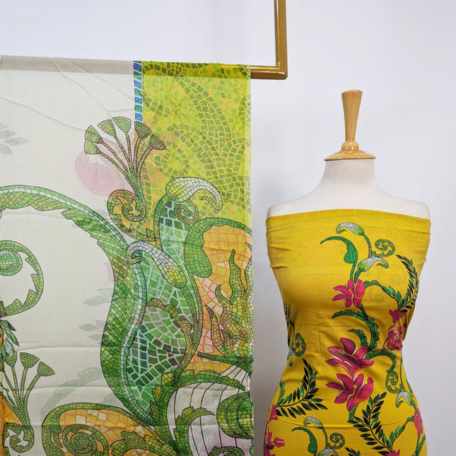 Digital Printed Lawn with Chiffon Dupatta 3PC Unstitched