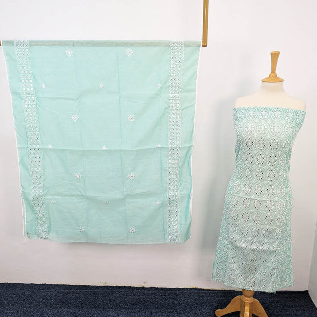 Embroidered Sitara Work Paper Cotton  2PC Unstitched