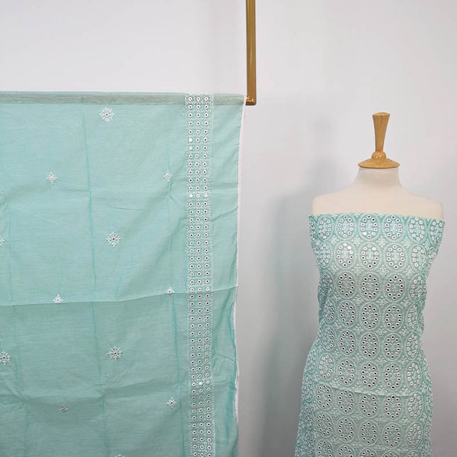 Embroidered Sitara Work Paper Cotton  2PC Unstitched