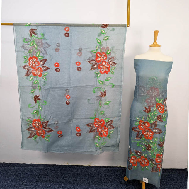 Handmade Khaadi Net With Paint , Gotta Work 2PC Unstitched