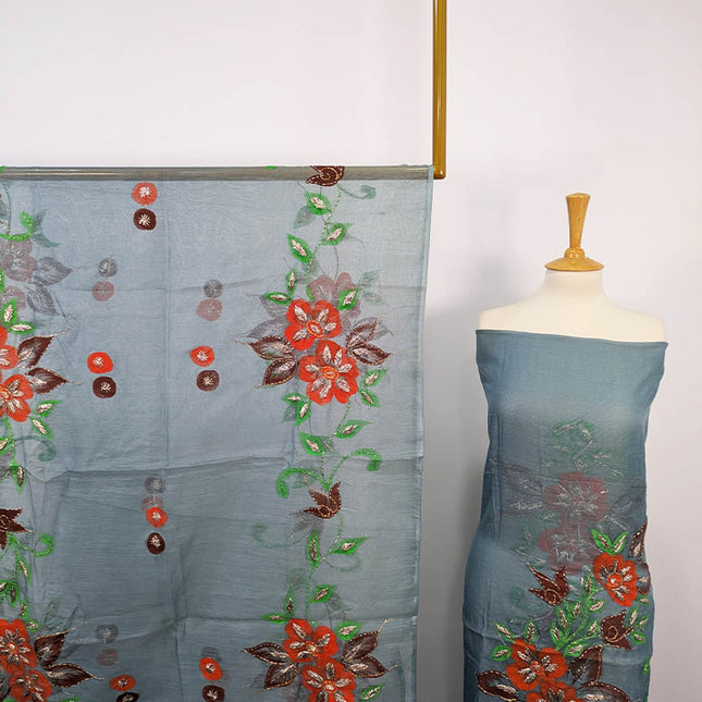 Handmade Khaadi Net With Paint , Gotta Work 2PC Unstitched