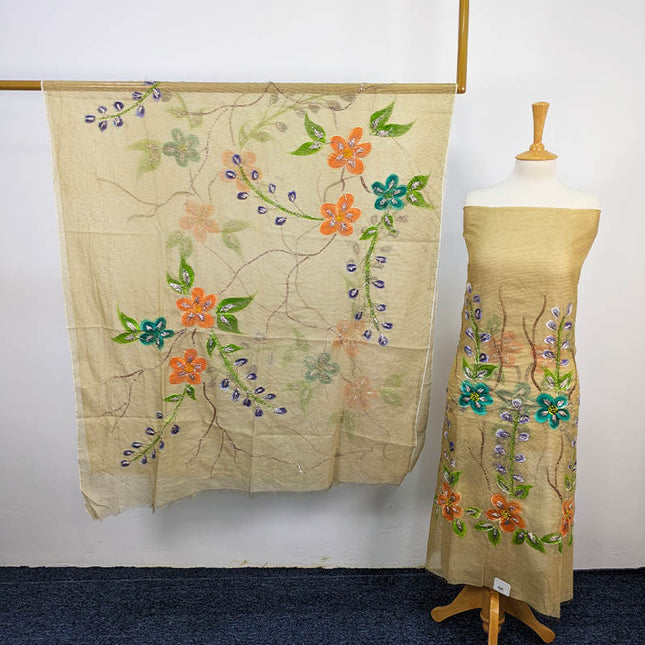 Handmade Khaadi Net With Paint , Gotta Work 2PC Unstitched