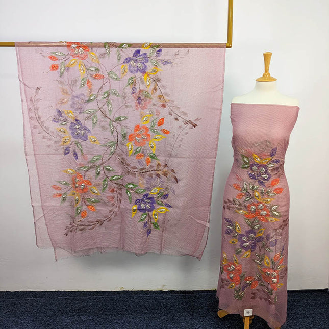 Handmade Khaadi Net With Paint , Gotta Work 2PC Unstitched