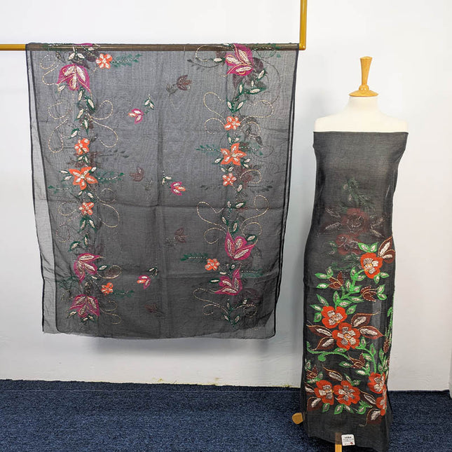 Handmade Khaadi Net With Paint , Gotta Work 2PC Unstitched